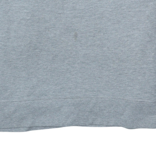 Champion Men's Grey Crew Neck Pullover Sweatshirt L Logo Cotton Blend