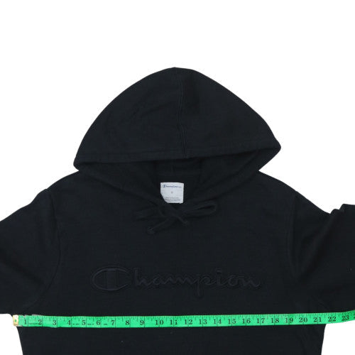 Champion Men's Black Embroidered Logo Pullover Hoodie Size M