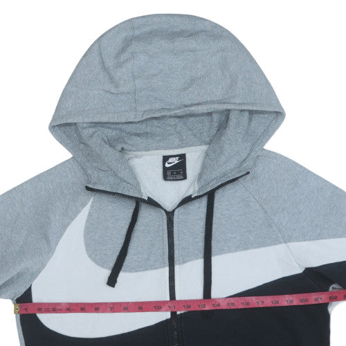 Nike Mens Grey Full Zip Hoodie M Sports Fleece Sweatshirt