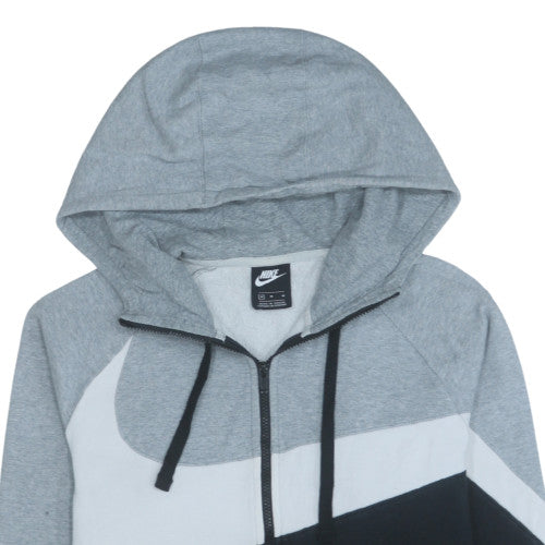 Nike Mens Grey Full Zip Hoodie M Sports Fleece Sweatshirt