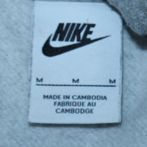 Nike Men's Grey Pullover Hoodie M Regular Fit Fleece Sweatshirt