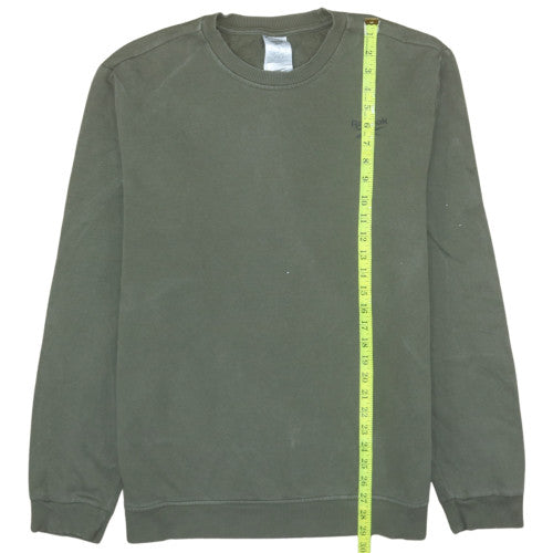 Reebok Mens Green L Pullover Crew Neck Fleece Sweatshirt