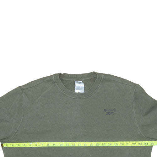 Reebok Mens Green L Pullover Crew Neck Fleece Sweatshirt