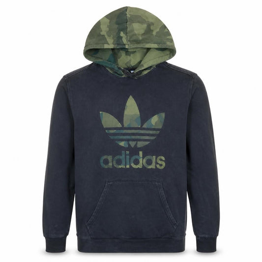 Adidas Mens Black Camouflage Hooded Pullover Sweatshirt M