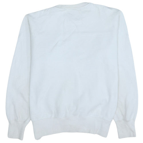 Champion Men's White Large Pullover Crew Neck Logo Sweatshirt
