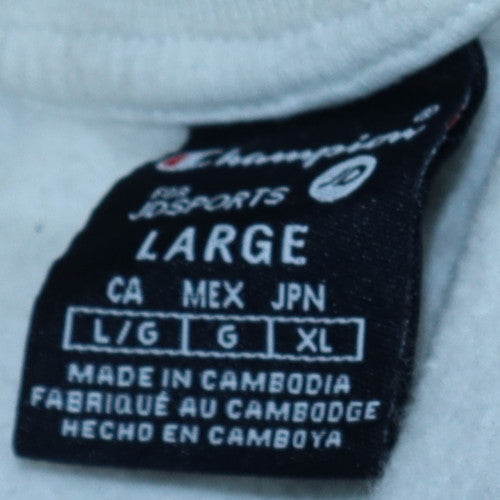 Champion Men's White Large Pullover Crew Neck Logo Sweatshirt