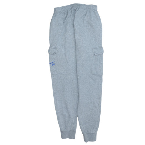Nike Men's Grey Fleece Cargo Jogger Trousers Size S