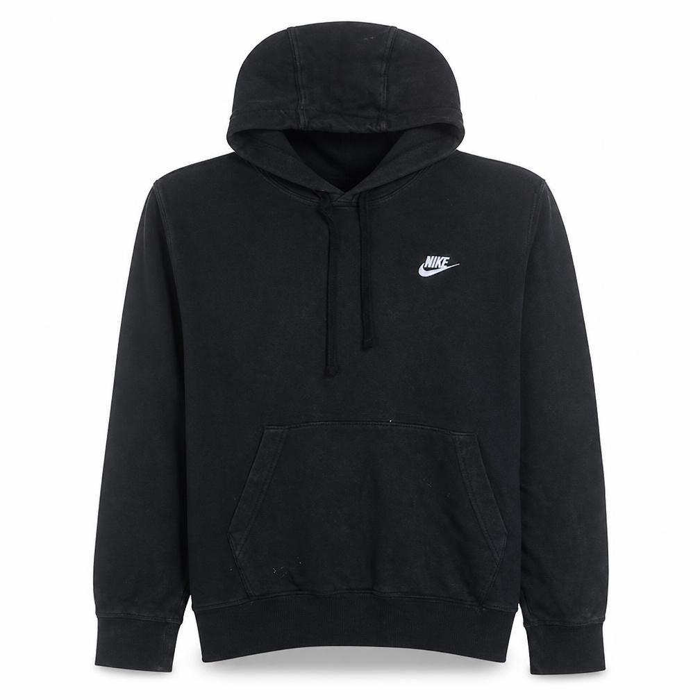 Nike Mens Black Pullover Hoodie M Fleece Lined Classic Logo