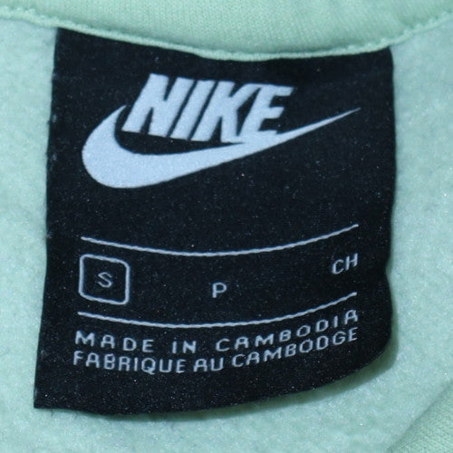 Nike Men's Green Pullover Hoodie Size S Fleece Logo Sweatshirt