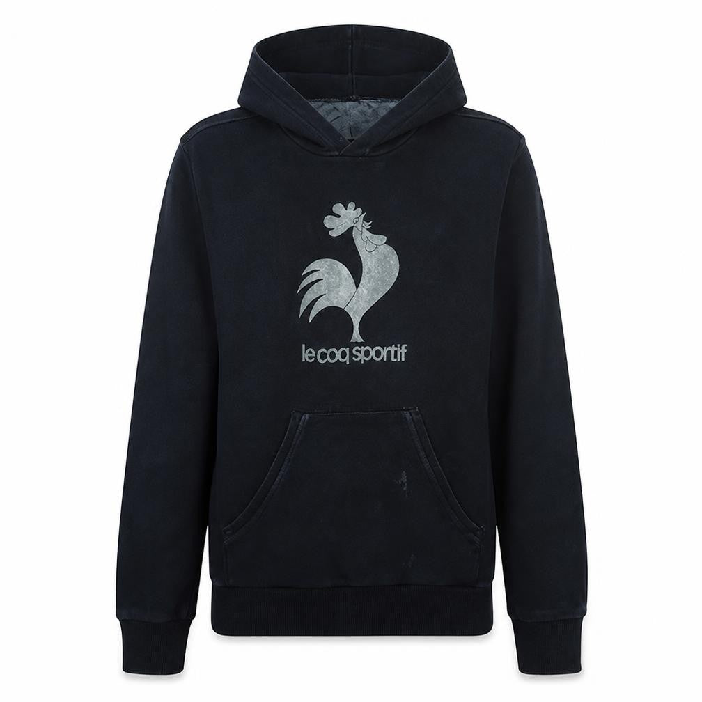Le Coq Sportif Men's Black Pullover Hoodie S Regular Fit Graphic