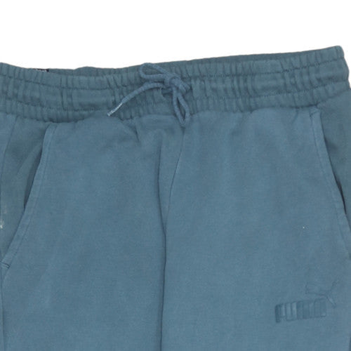 Puma Men Blue Regular Fit Fleece Jogger Sweatpants Size M
