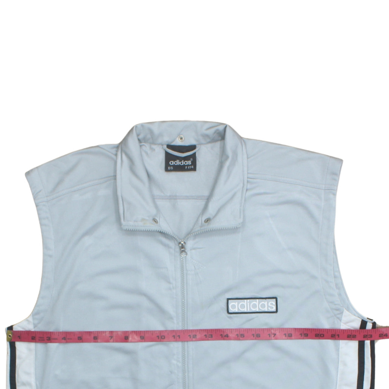 Adidas Mens Grey Full Zip Sports Waistcoat M 40in Retro Bodywarmer