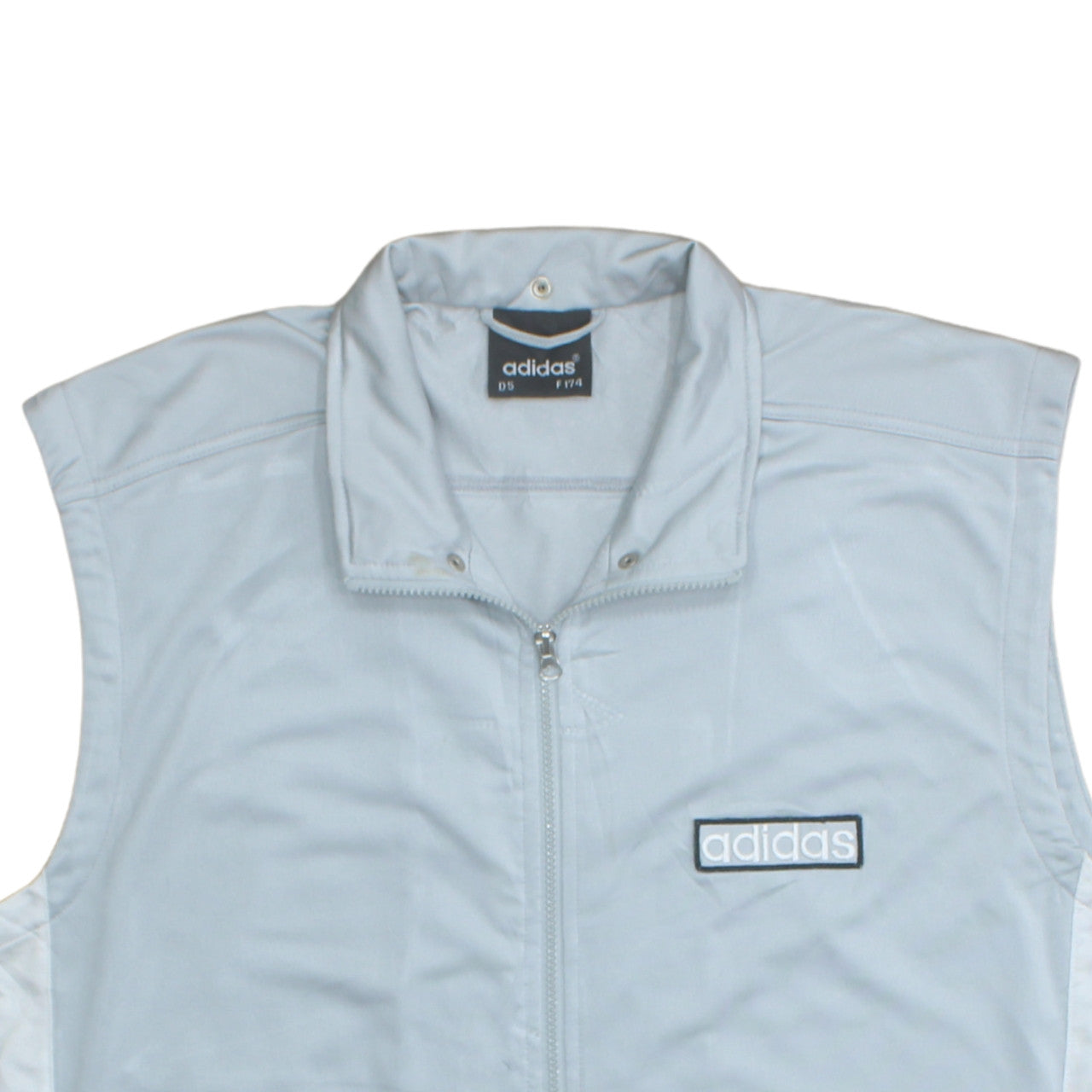Adidas Mens Grey Full Zip Sports Waistcoat M 40in Retro Bodywarmer