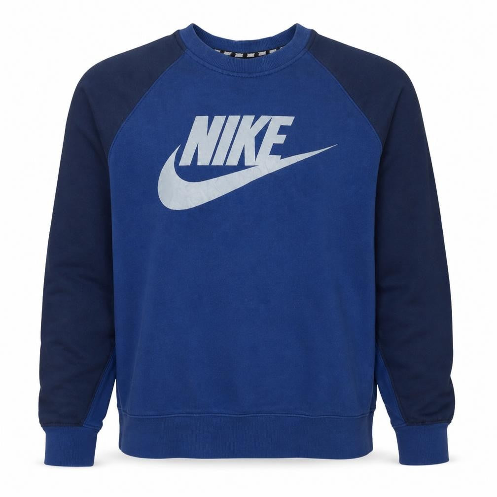 Nike Men's Blue Logo Crew Neck Pullover Sweatshirt Size L