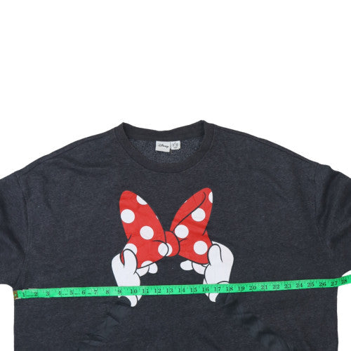 Disney Women Grey Minnie Mouse Bow Sweatshirt 2XL Pullover