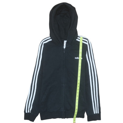 Adidas Womens Black Full Zip Hoodie L 16-18 Hooded Sweatshirt