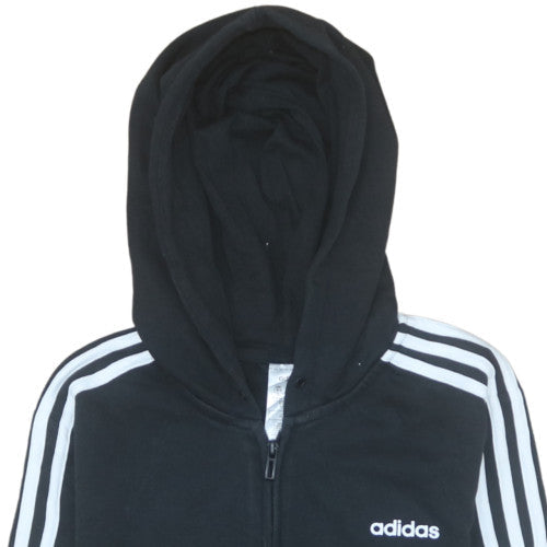 Adidas Womens Black Full Zip Hoodie L 16-18 Hooded Sweatshirt
