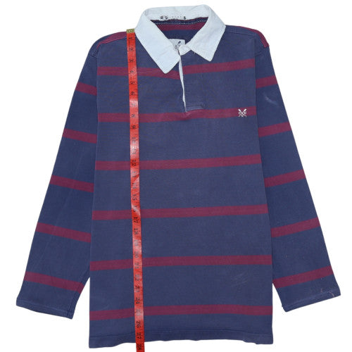 Crew Clothing Co Women Navy Stripe Cotton Pullover Sweatshirt L