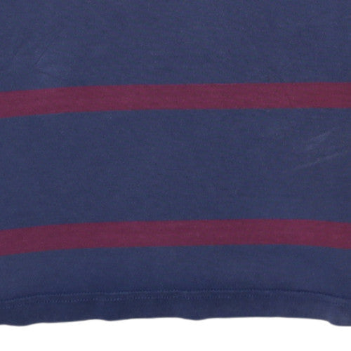Crew Clothing Co Women Navy Stripe Cotton Pullover Sweatshirt L