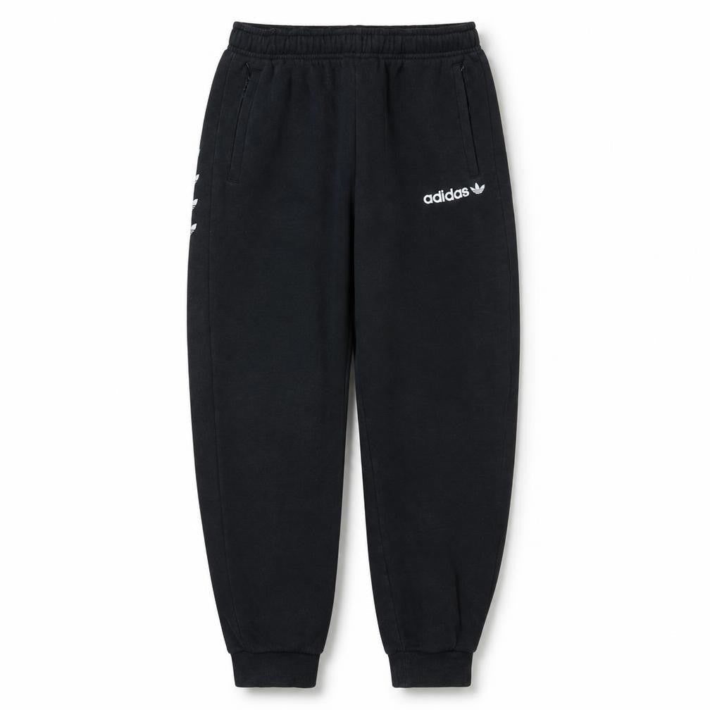 Front view of Adidas girls’ black jogger sweatpants 15-16 years cotton blend fleece