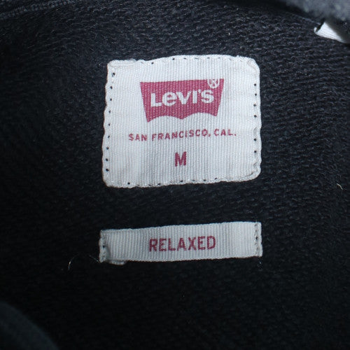 Levi’s Men’s Black Relaxed Pullover Hoodie M Fleece Logo