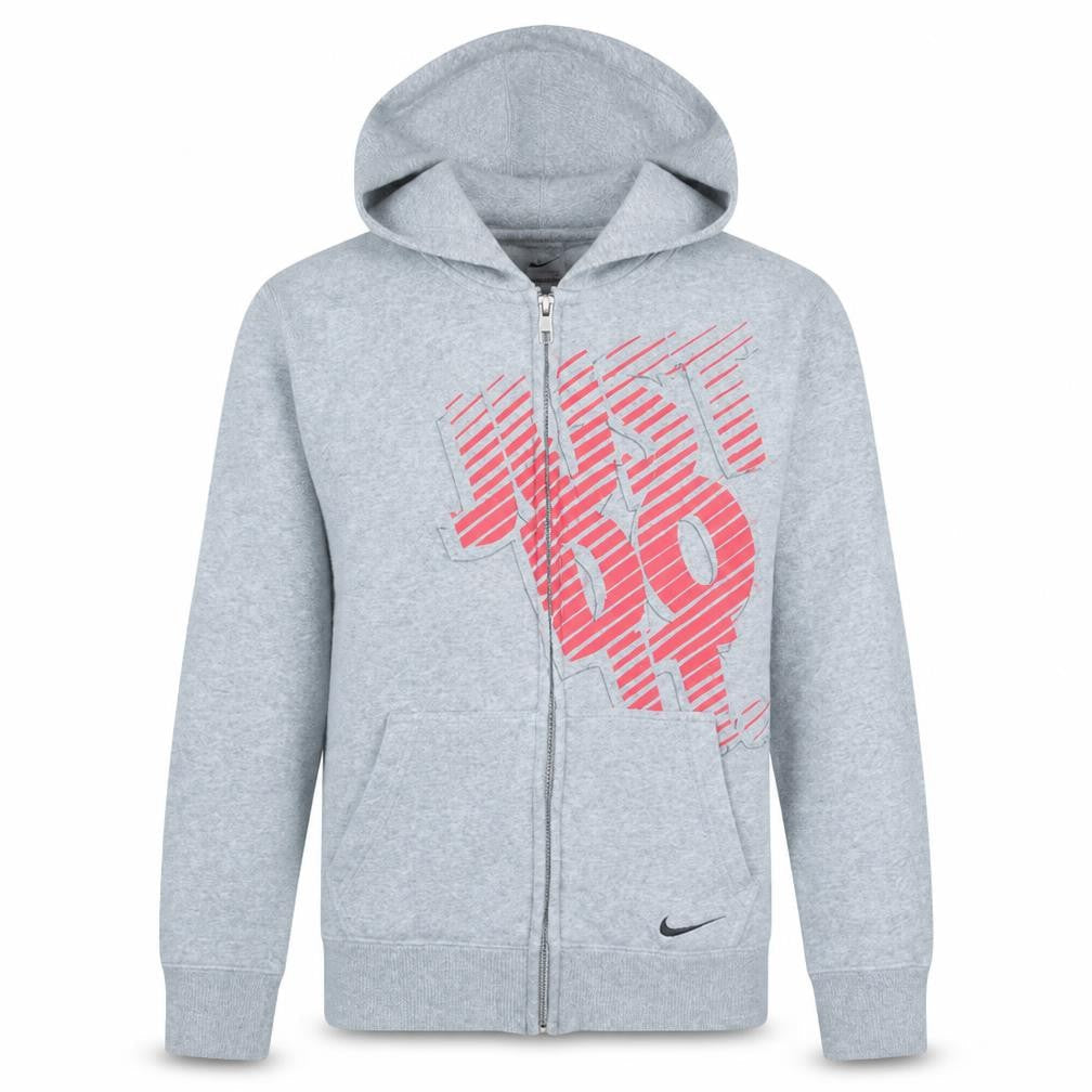 Nike Mens Grey Full Zip Hoodie L Sports Logo Fleece