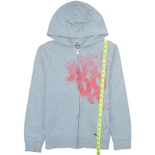 Nike Teens Grey Full Zip Hoodie L Sports Logo Fleece