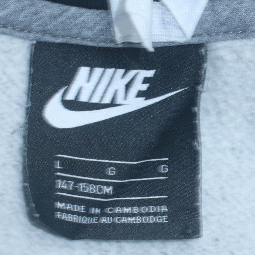 Nike Teens Grey Full Zip Hoodie L Lightweight Fleece Sportswear