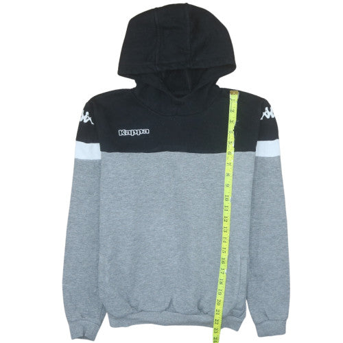 Kappa Boys Grey & Black Hooded Pullover Hoodie 14 Years Regular Fit