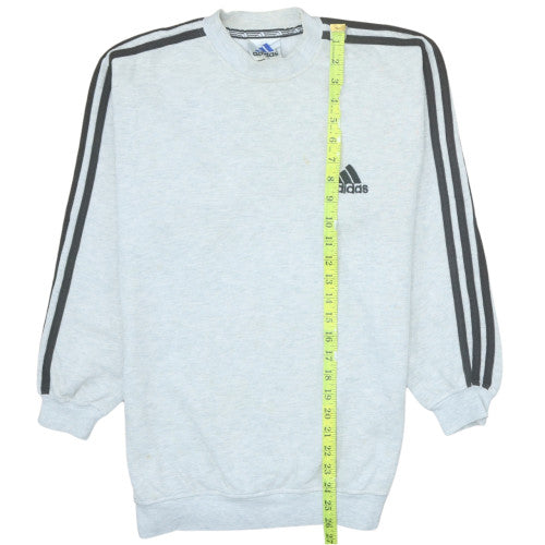 Adidas Mens Grey Sweatshirt Crew Neck Long Sleeve Classic Logo Pullover