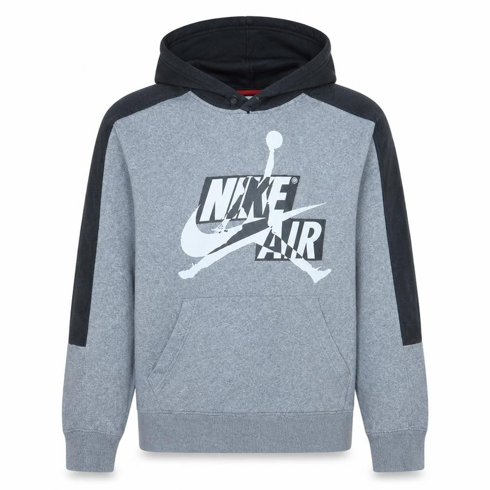 Nike Mens Air Jordan Grey Logo Hoodie L Regular Fit Pullover