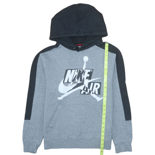 Nike Air Jordan Grey Logo Hoodie Teens L Regular Fit Pullover