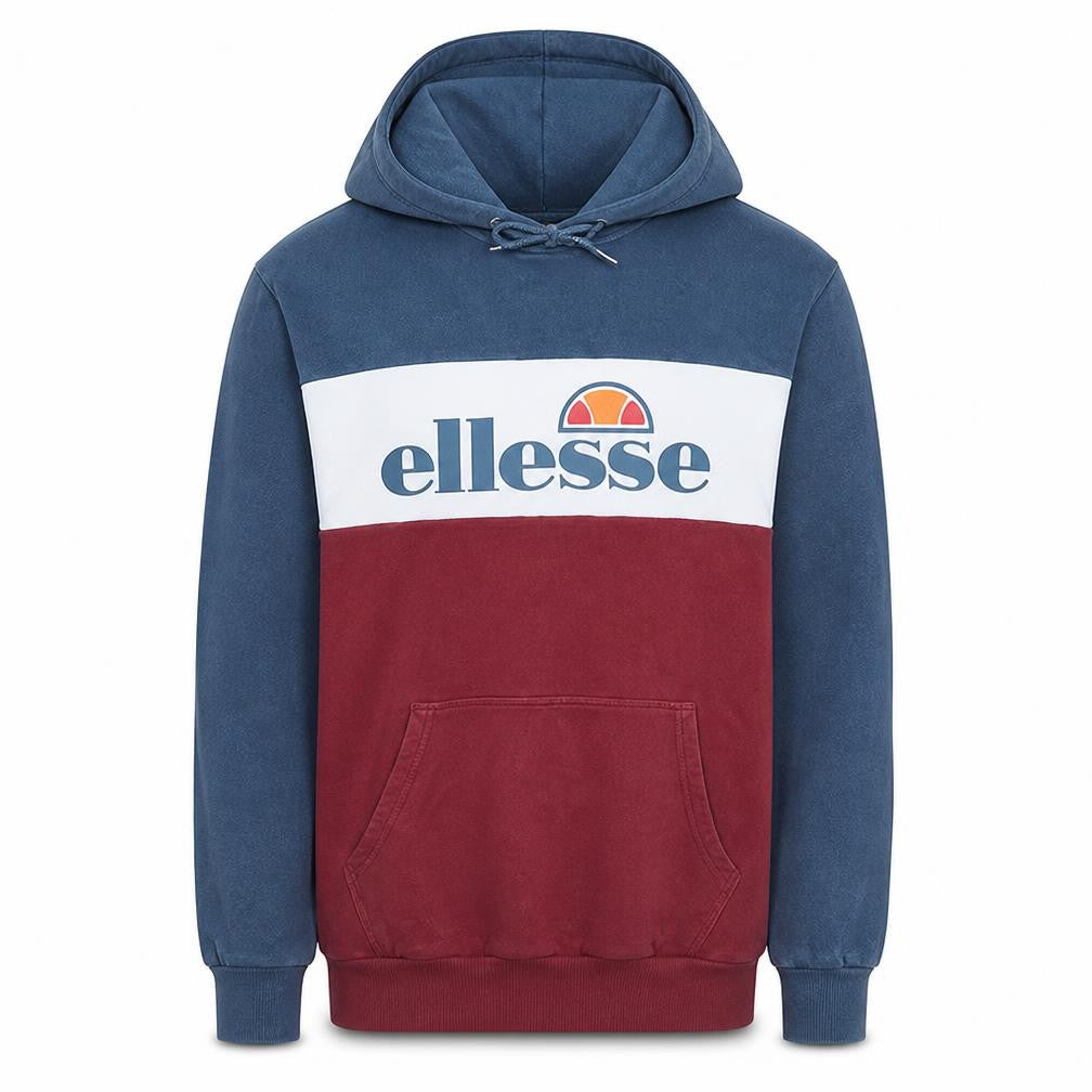 Ellesse Men's Blue & Red Pullover Hoodie Size M Logo Sportswear