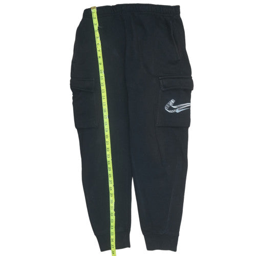 Nike Men's Black Fleece Cargo Joggers Size M Elastic Waist