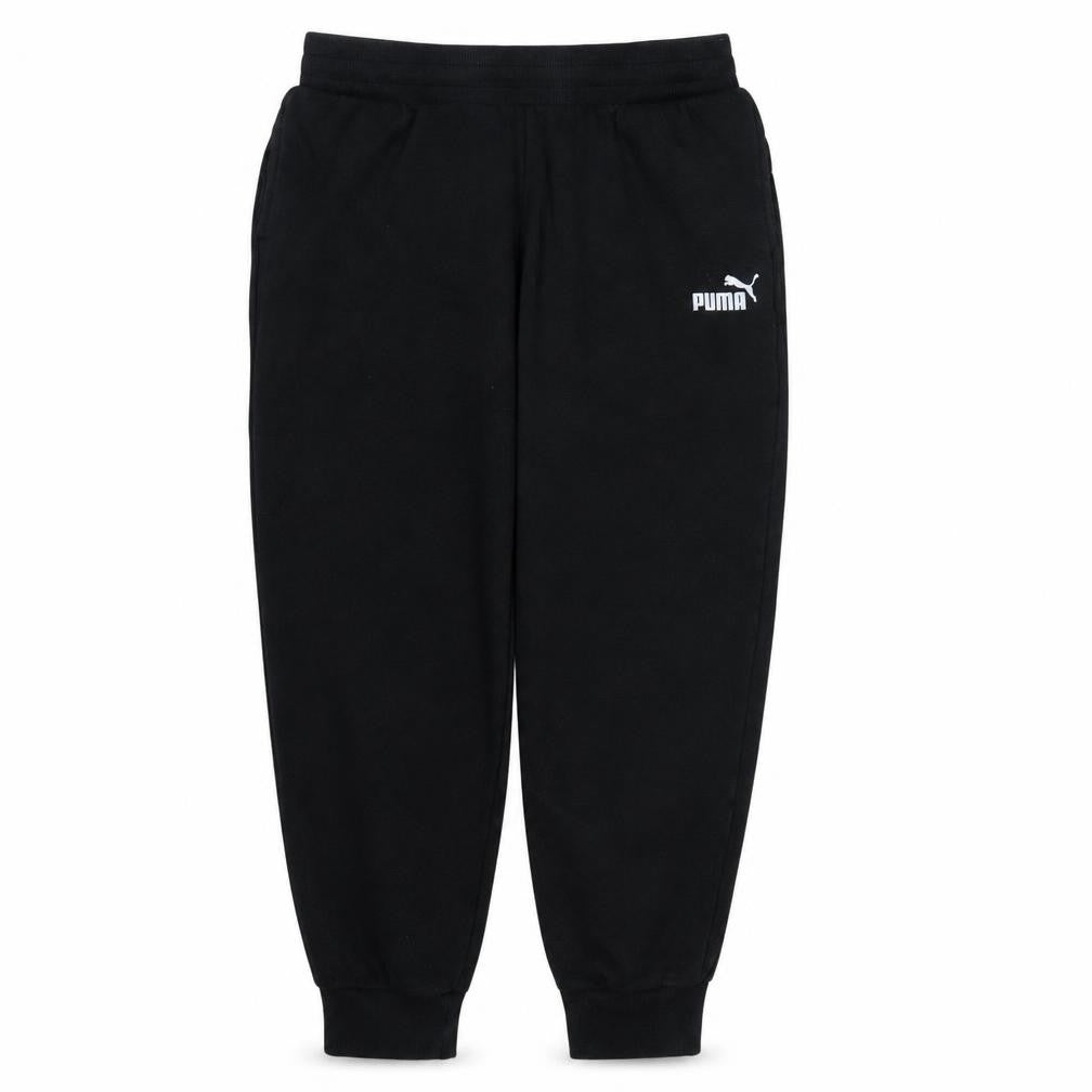 Front view of Puma Men's Black Fleece Jogger Sweatpants Medium Regular Fit