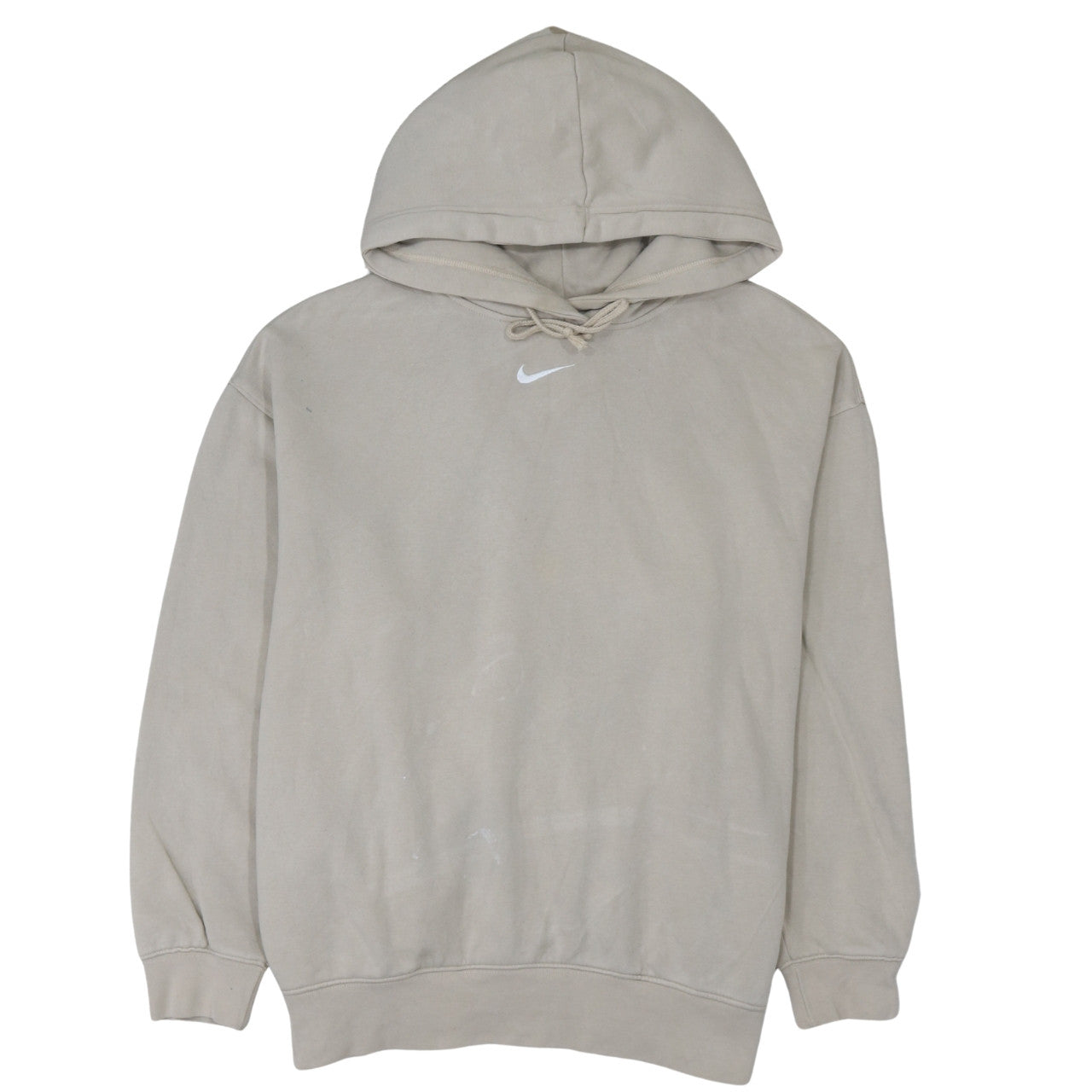 Nike Men's Beige Pullover Hoodie M Regular Fit Fleece Sweatshirt