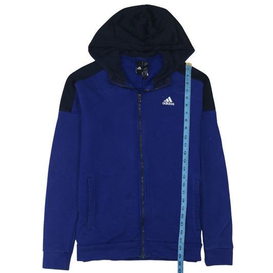 Adidas Men Blue Full Zip Hoodie Size M Sportswear
