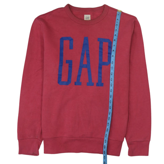 GAP Women Red Logo Crew Neck Pullover Sweatshirt M