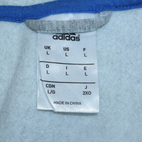 Adidas Mens Grey Full Zip Hoodie L Sports Fleece Sweatshirt
