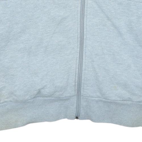 Adidas Mens Grey Full Zip Hoodie L Sports Fleece Sweatshirt
