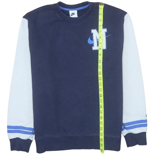 Nike Men's Blue Pullover Sweatshirt M Crew Neck Embroidered Logo