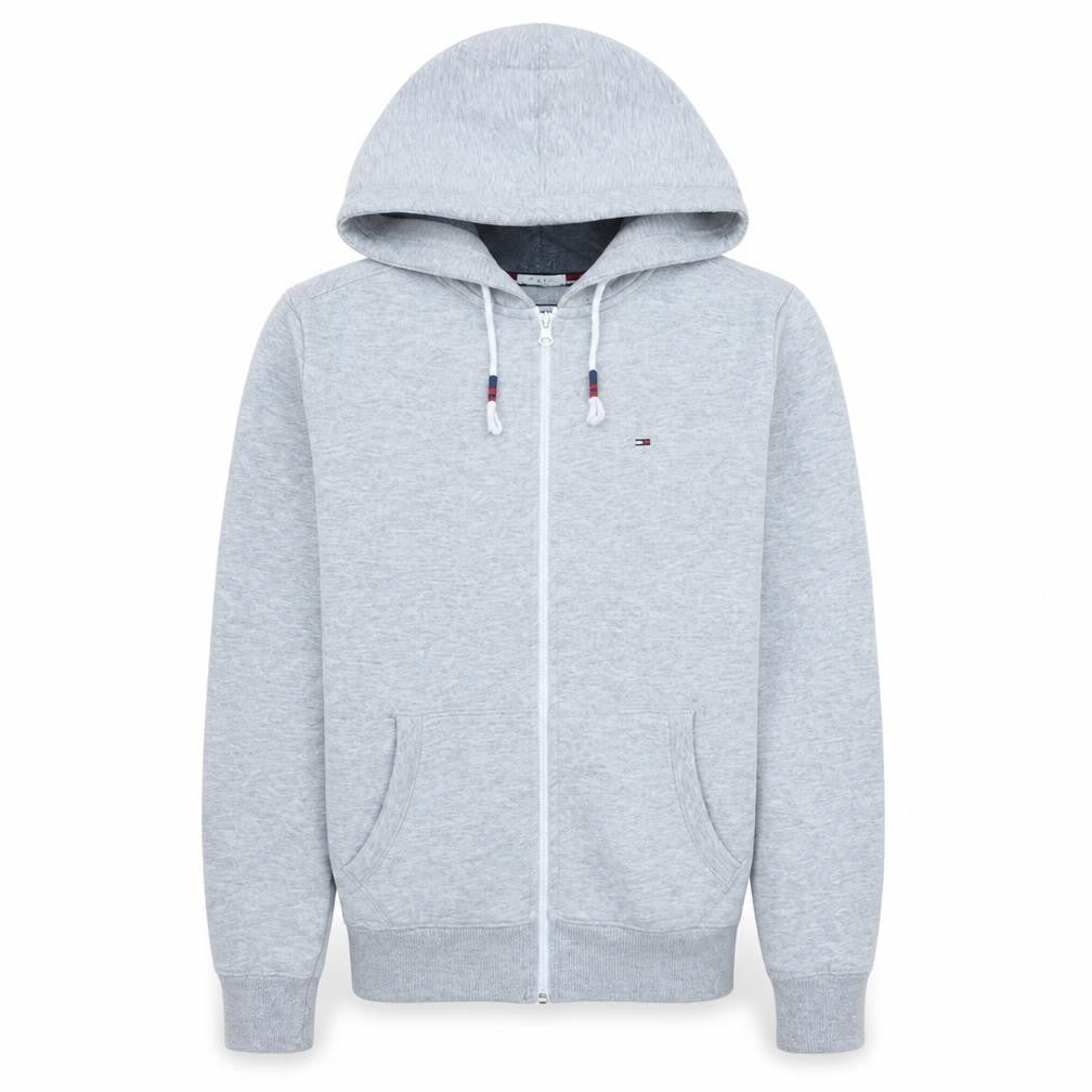 Tommy Jeans Men's Grey XS Full Zip Hoodie Cotton Blend Regular Fit