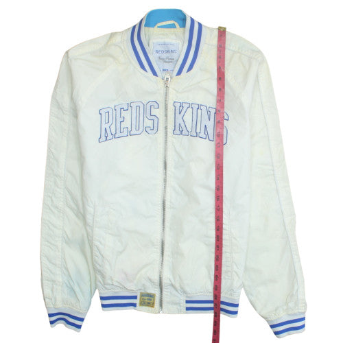 Redskins Men's White Varsity Jacket M Lightweight Full Zip