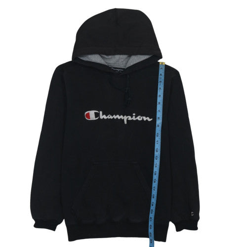 Champion Men's Black Pullover Hoodie S Regular Fit Graphic Logo