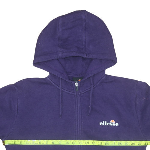 Ellesse Women's Purple Full Zip Hoodie Size 12 Cotton Blend