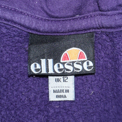 Ellesse Women's Purple Full Zip Hoodie Size 12 Cotton Blend
