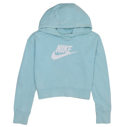 Additional front view of Nike girls’ blue pullover hoodie large cotton blend sweatshirt