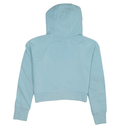 Brand and care label for Nike girls’ blue pullover hoodie large cotton blend sweatshirt