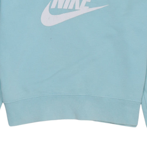 Additional view of Nike girls’ blue pullover hoodie large cotton blend sweatshirt