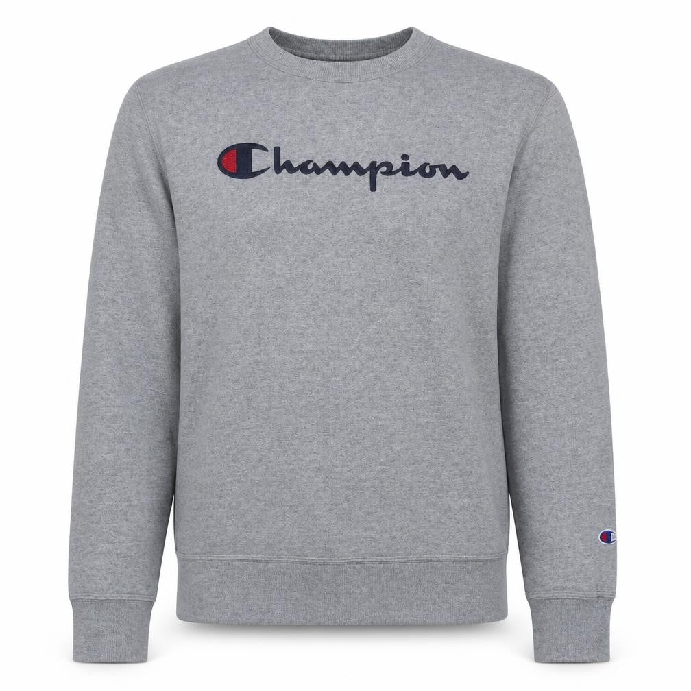 Champion Men's Grey Pullover Sweatshirt M Regular Fit Crew Neck